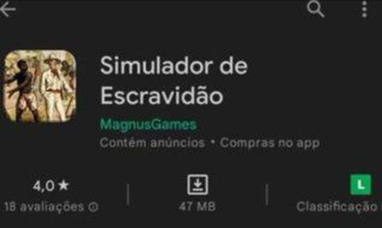 Jogo simula escravidão