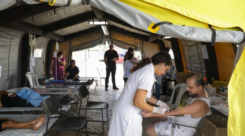 combate a dengue, tenda de enfermagem, saúde