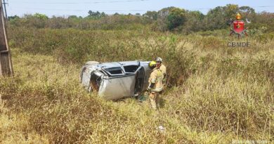 Capotamento de veículo em Planaltina deixa quatro pessoas feridas